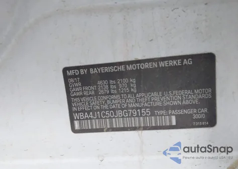 2018 BMW 430I Gran Coupe from USA, damaged, VIN WBA4J1C50JBG79155